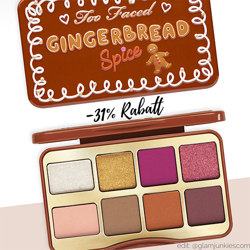 Angebot 31 Rabatt Auf Die Too Faced Gingerbread Spice Mini Lidschatten Palette Glam Junkies