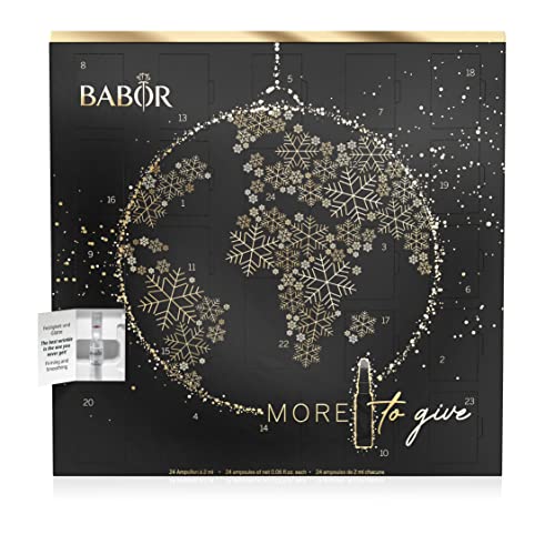 BABOR Adventskalender für Frauen, 24-Tage-Intensiv-Ampullen-Kur für das Gesicht, Für mehr Feuchtigkeit, Regeneration und Anti-Aging Wirkung, Geschenk-Set, 24 x 2 ml, Schwarz