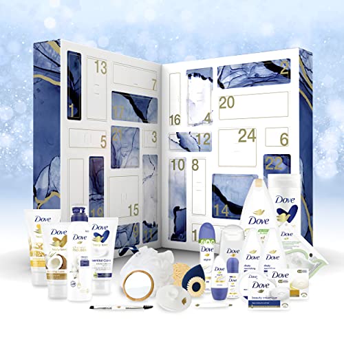 Dove Adventskalender 2022 für Frauen mit 24 ausgewählten Dove Pflegeartikeln & Accessoires, limitierter Weihnachtskalender, einzigartiges Pflegeset für die Adventszeit 1 Stück