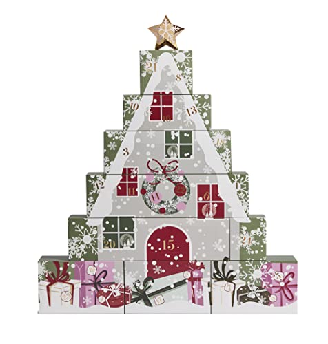 Yankee Candle Adventskalender 2022 Christmas Tree - Adventsbaum Inhalt: Signature Glaskerze, kleine Kerze im Glas, Teelichter, Votivkerzen, diverses Zubehör