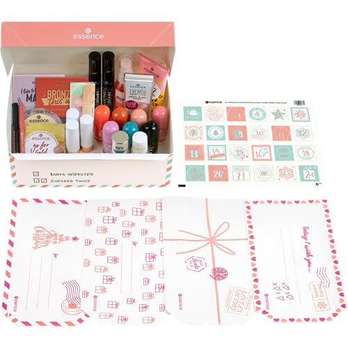 essence x-mas mail DIY ADVENTSKALENDER 2023, Nr. 02-24 Beauty-Überraschungen - acetonfrei & parabenfrei - Geschenk für Beauty-Liebhaber - Zum Selberbefüllen - 1er Pack (1pcs)