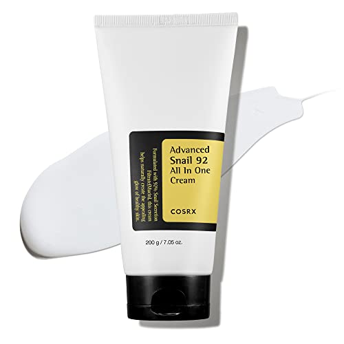 COSRX Advanced Snail 92% All in One Cream Tube 200g, Feuchtigkeitscreme mit Schneckenschleim und Hyaluron, für trockene und empfindliche Haut, Anti Rötungen, tierversuchsfrei, Korean Skincare