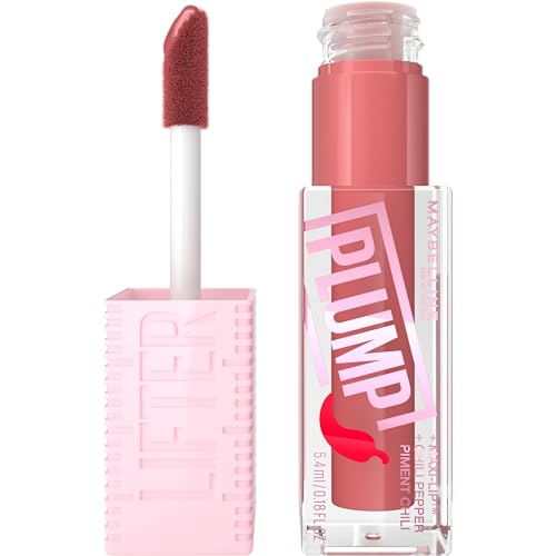 Maybelline New York Glänzender Lipgloss für sichtbar vergrößerte Lippen, Falten mildernd, Mit Maxilip und Chili, Lifter Plump, Farbe: Nr. 005 Peach Feaver, 1 x 5,4 ml