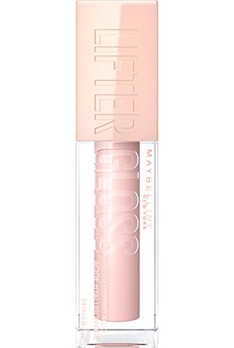 Maybelline New York Glänzender Lipgloss für voller wirkende Lippen, Feuchtigkeitsspendend, Mit Hyaluronsäure, Lifter Gloss, Farbe: Nr. 002 Ice (Nude), 1 x 5,4 ml