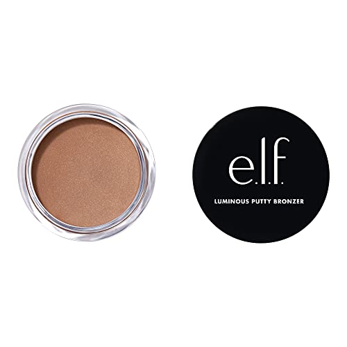 e.l.f. Luminous Putty Bronzer, Leichter Putty-to-Powder Bronzer Für Ein Strahlendes, Leuchtendes Finish, Hochpigmentiert, Vegan & Tierversuchsfrei, Day Trip, 10 g