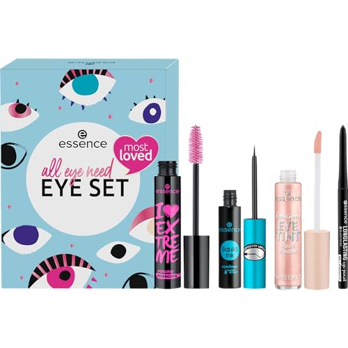 essence all eye need EYE SET, acetonfrei, vegan, ohne Mikroplastikpartikel, ohne Parfüm, 1er Pack (4pcs)