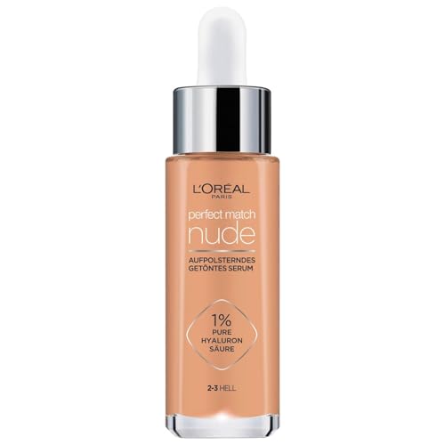 L'Oréal Paris Getöntes Serum, Pflegende, flüssige Foundation mit Hyaluronsäure, Perfect Match Tinted Serum, Nr. 2-3 hell, 1 x 30 ml