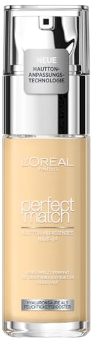 L'Oréal Paris Make up, Flüssige Foundation mit Hyaluron und Aloe Vera, Perfect Match Make-Up, Nr. 1.R/1.C Rose Ivory, 30 ml