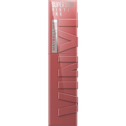 Maybelline New York flüssiger Lippenstift, Liquid Lipstick mit 16 Stunden Halt und glänzendem Finish, Super Stay Vinyl Ink, Nr. 35 Cheeky, 4,2 ml