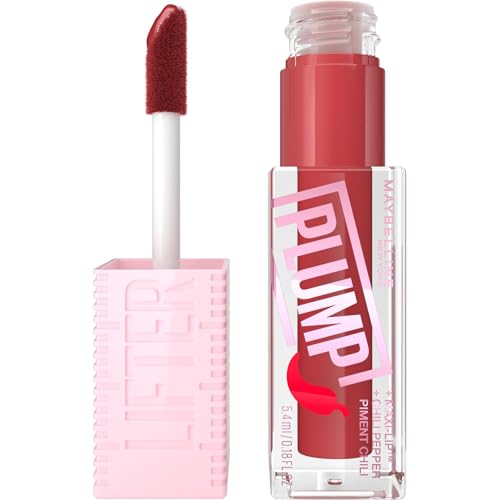 Maybelline New York Glänzender Lipgloss für sichtbar vergrößerte Lippen, Falten mildernd, Mit Maxilip und Chili, Lifter Plump, Farbe: Nr. 006 Hot Chili, 1 x 5,4 ml