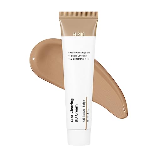 PURITO| Cica Clearing BB Cream, #23 Natural Beige, 1 fl.oz/30 ml, Vegane BB-Creme, Foundation, ohne Tierversuche hergestellt