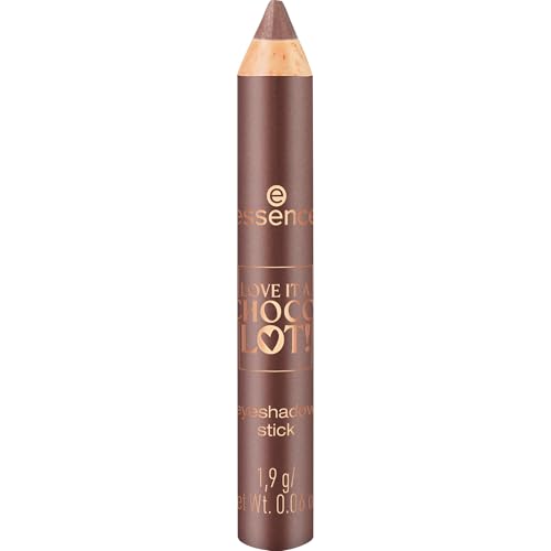 essence LOVE IT A CHOCO' LOT! eyeshadow stick, Lidschatten, Nr. 01, Braun, schimmernd, vegan, ohne Mikroplastikpartikel, Nanopartikel frei, ohne Parfüm, 1er Pack (1.9g)